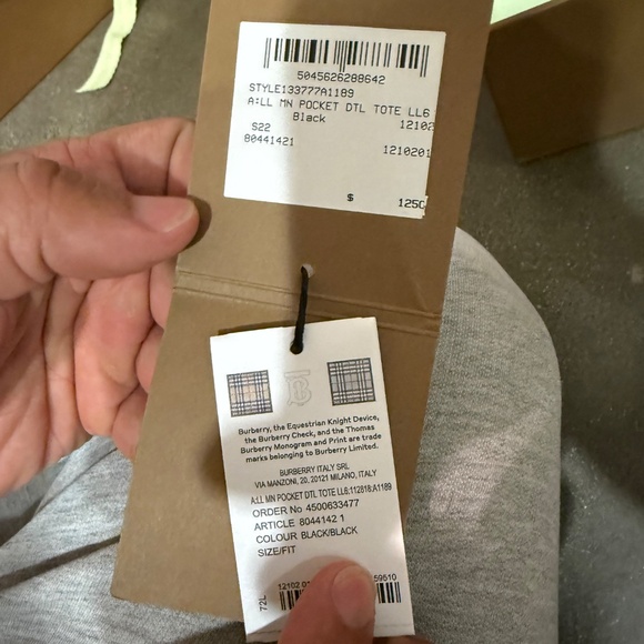 Burberry Mini Two-Tone Canvas Tote - Picture 8 of 13